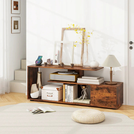 60 Inch TV Stand with Power Outlet Rustic Brown entertainment center on Tampa Home & Garden Store