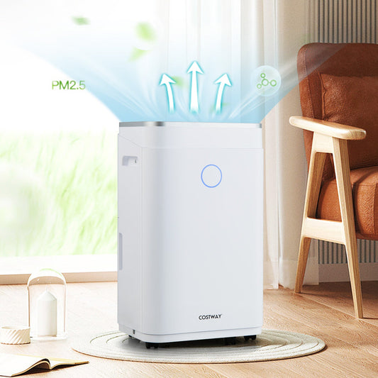 60-Pint Dehumidifier for Home and Basements 4000 Sq. Ft with 3-Color Digital Display-White - Tampa Home & Garden Store