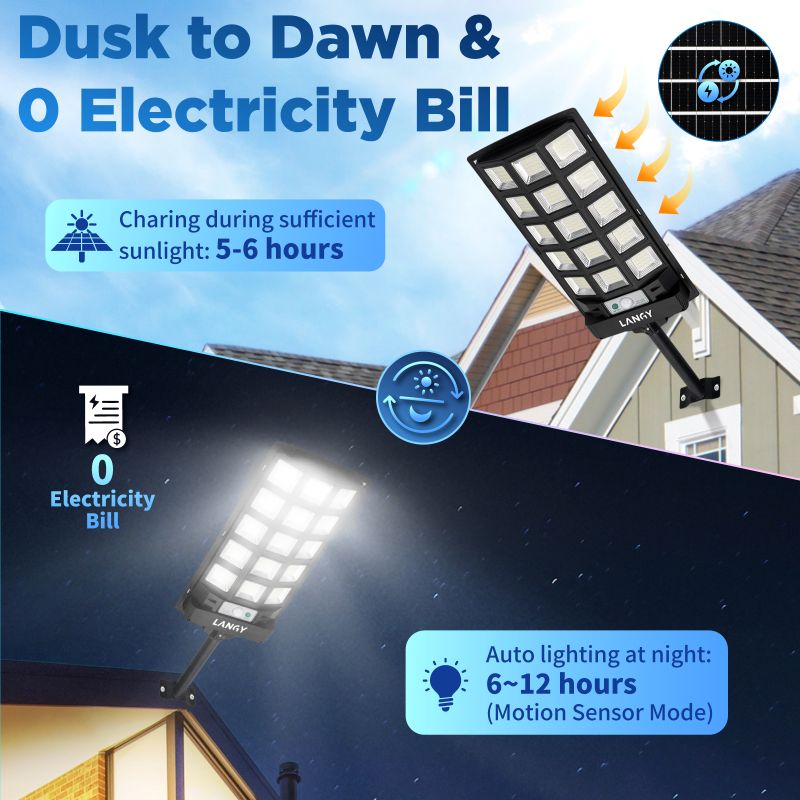 60W 90W Solar Outdoor Dusk to Dawn Lights with Remote Control - Tampa Home & Garden Store
