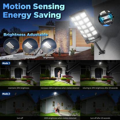 60W 90W Solar Outdoor Dusk to Dawn Lights with Remote Control - Tampa Home & Garden Store