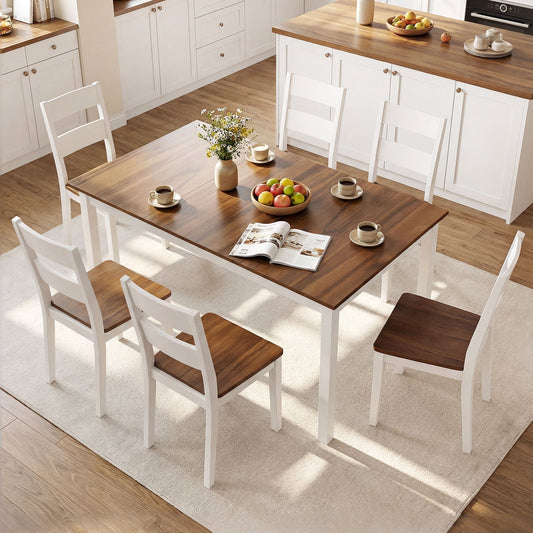 60 Inch Rectangular Dinner Table with Solid Rubber Wood Legs - Tampa Home & Garden Store