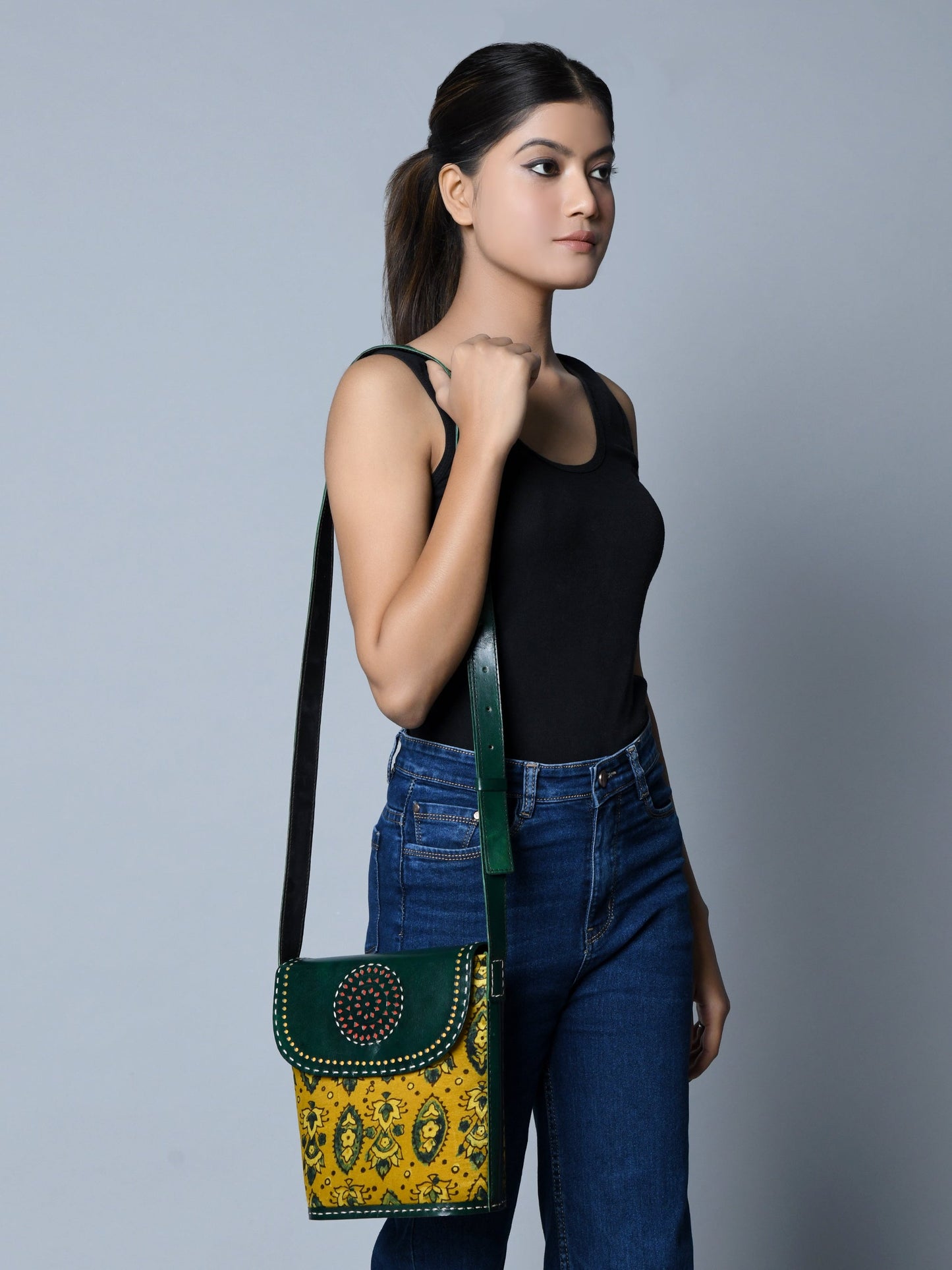Vibrant Heritage Ajrakh Satchel - Tampa Home & Garden Store