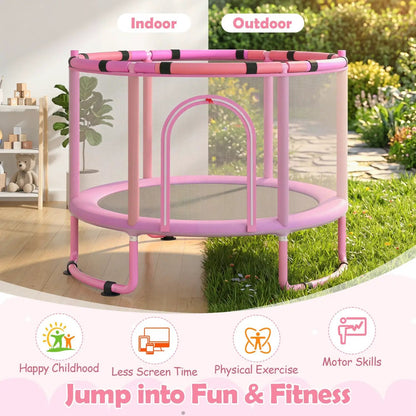 60 Inch Kids Trampoline With Adjustable Gym Bar