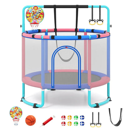60 Inch Kids Trampoline With Adjustable Gym Bar