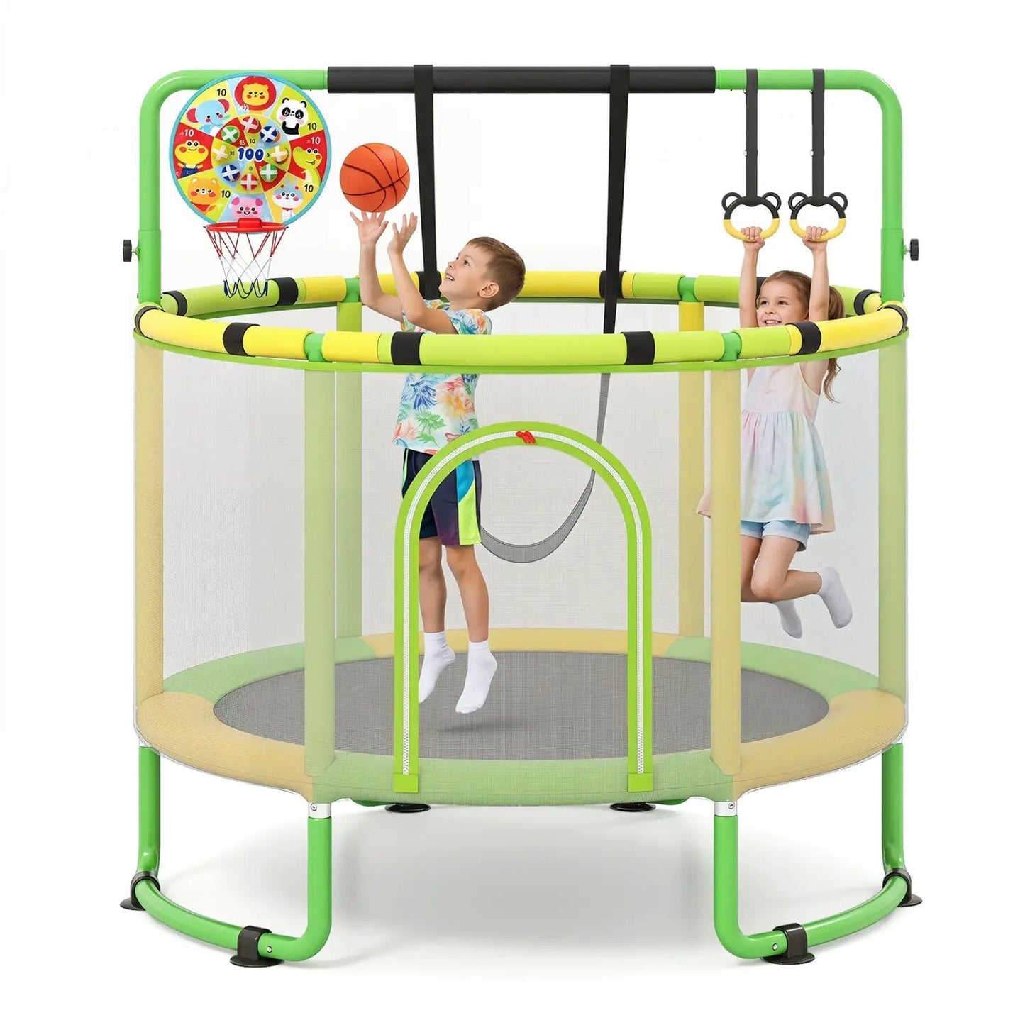60 Inch Kids Trampoline With Adjustable Gym Bar