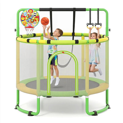 60 Inch Kids Trampoline With Adjustable Gym Bar