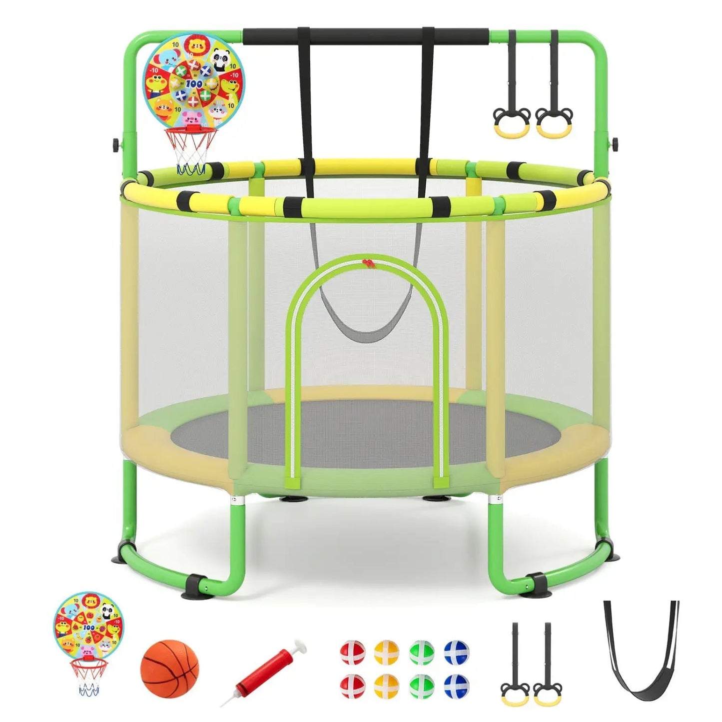 60 Inch Kids Trampoline With Adjustable Gym Bar