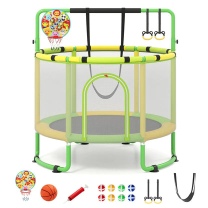 60 Inch Kids Trampoline With Adjustable Gym Bar