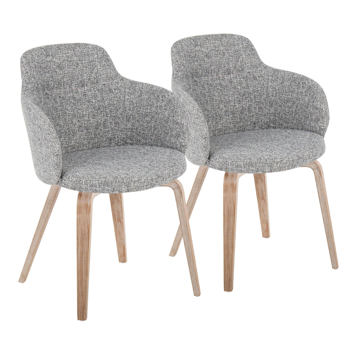 Gray padded dining chairs set, 2 with textured upholstery and light wood legs HouseOfZazla on Tampa Home & Garden Store