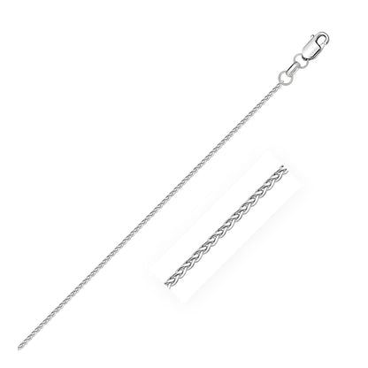 14k white gold diamond-cut round wheat chain necklace 1.2mm by Bids.com with lobster clasp on Tampa Home & Garden Store