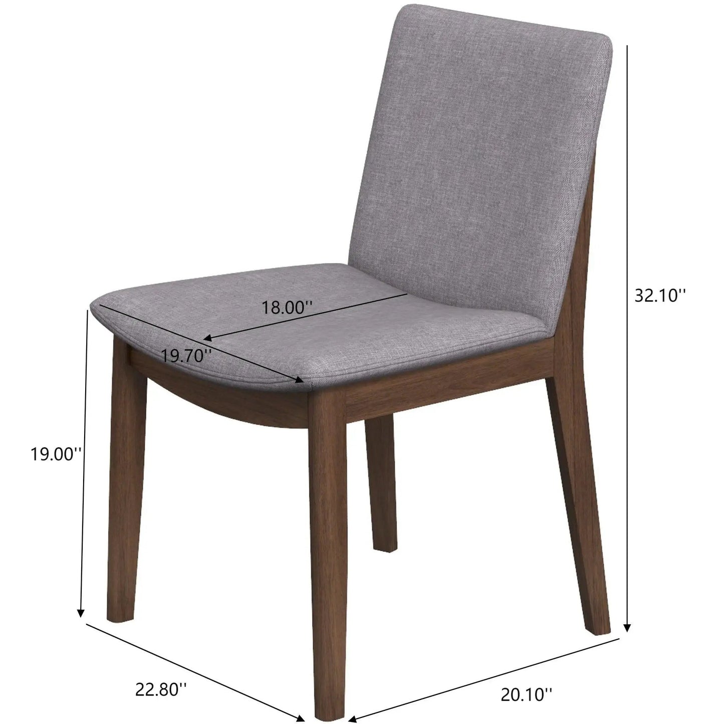 Mid Century Modern Solid Wood Dining Chair Set