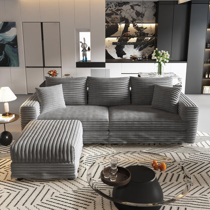 Convertible Sofa With Deep Seat and Pillows