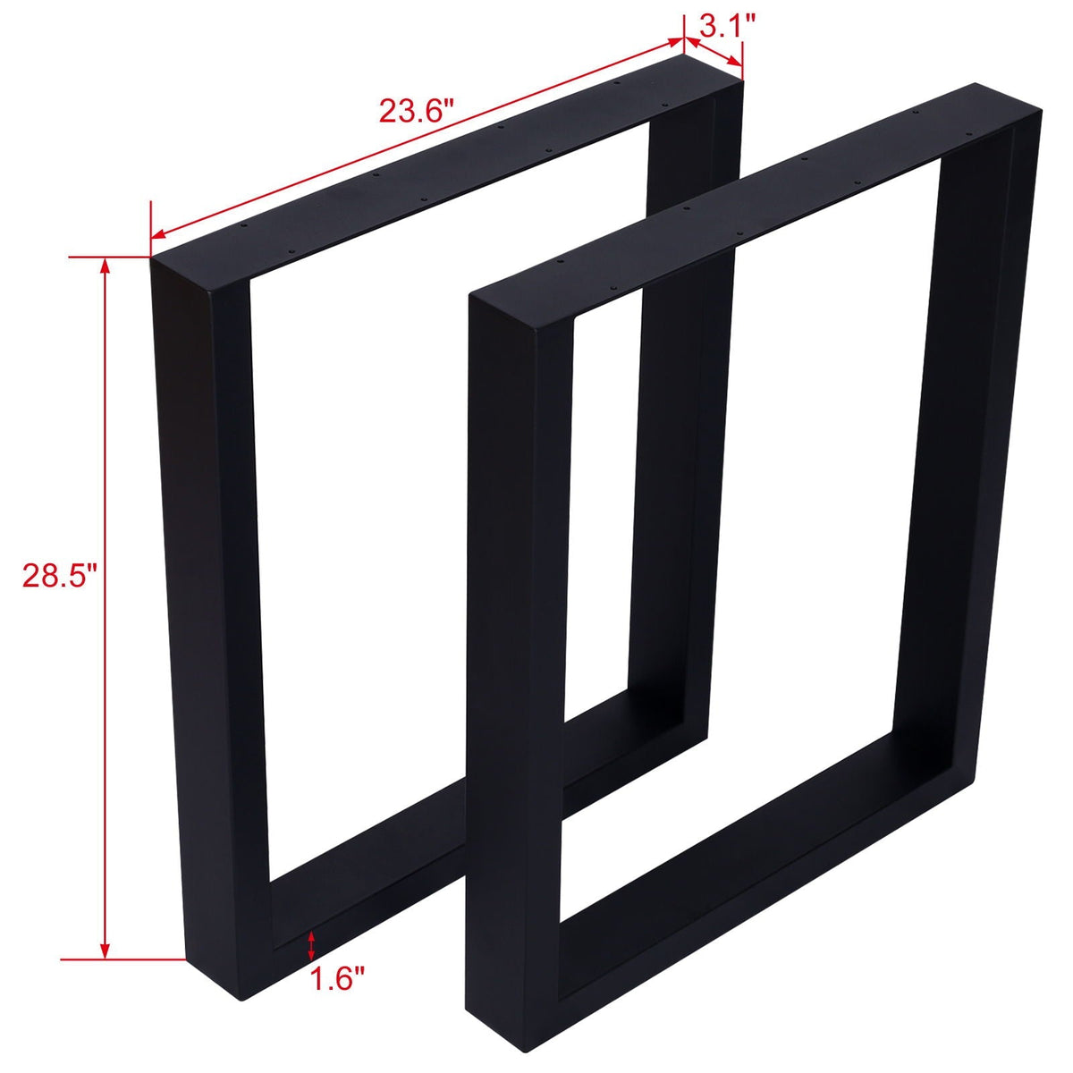 Heavy Duty Steel Table Legs with Wide Metal Base in black finish by HouseOfZazla, table bases on Tampa Home & Garden Store