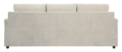 Soletren Sleeper Sofa back view in beige textured upholstery with 3 cushions and short legs on Tampa Home & Garden Store
