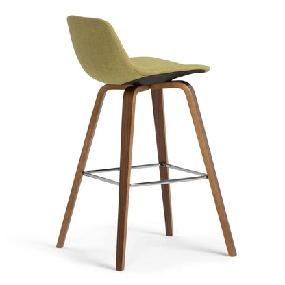 Randolph Bentwood counter stool set of 2 in olive fabric with curved back and wood legs on Tampa Home & Garden Store