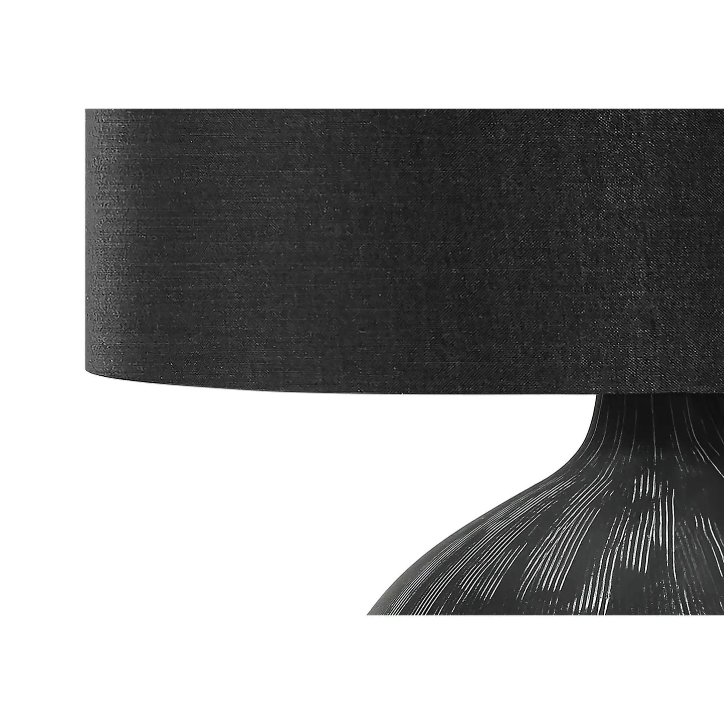 Table lamp ceramic black with textured shade and sculpted base by Unique Piece Furniture on Tampa Home & Garden Store