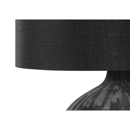 Table lamp ceramic black with textured shade and sculpted base by Unique Piece Furniture on Tampa Home & Garden Store