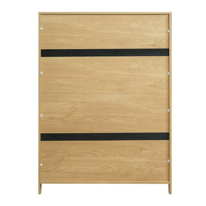 Modern 2 in 1 Cat Furniture wood panel with natural oak finish and black fabric stripe on Tampa Home & Garden Store