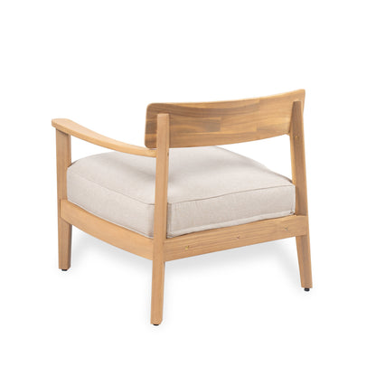 Mallorca Acacia Wood Club Chair with Seat Cushion beige by HouseOfZazla on Tampa Home & Garden Store