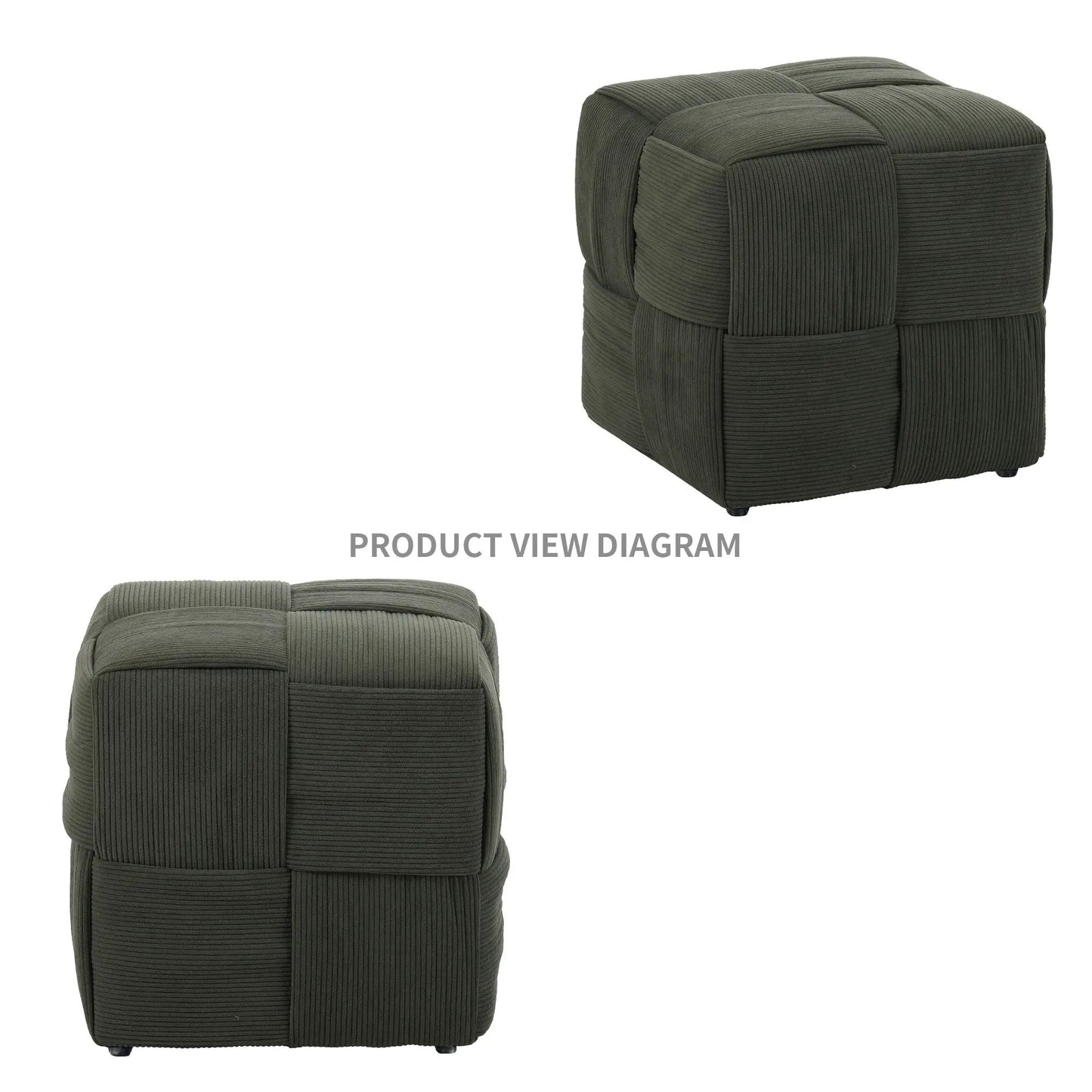 Modern Ottoman Foot Rest with Woven Design