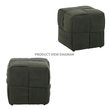 Modern Ottoman Foot Rest with Woven Design
