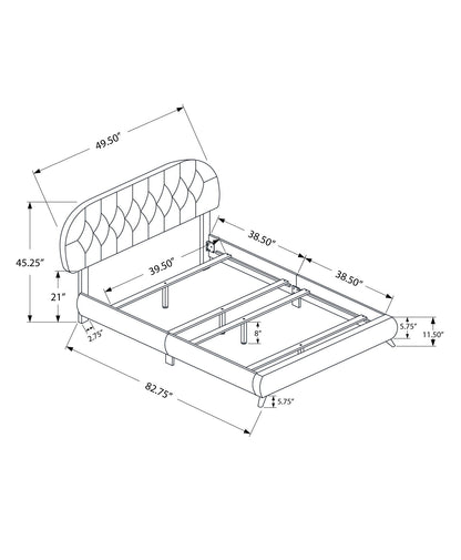 Stylish Upholstered Twin Bed With Metal Legs
