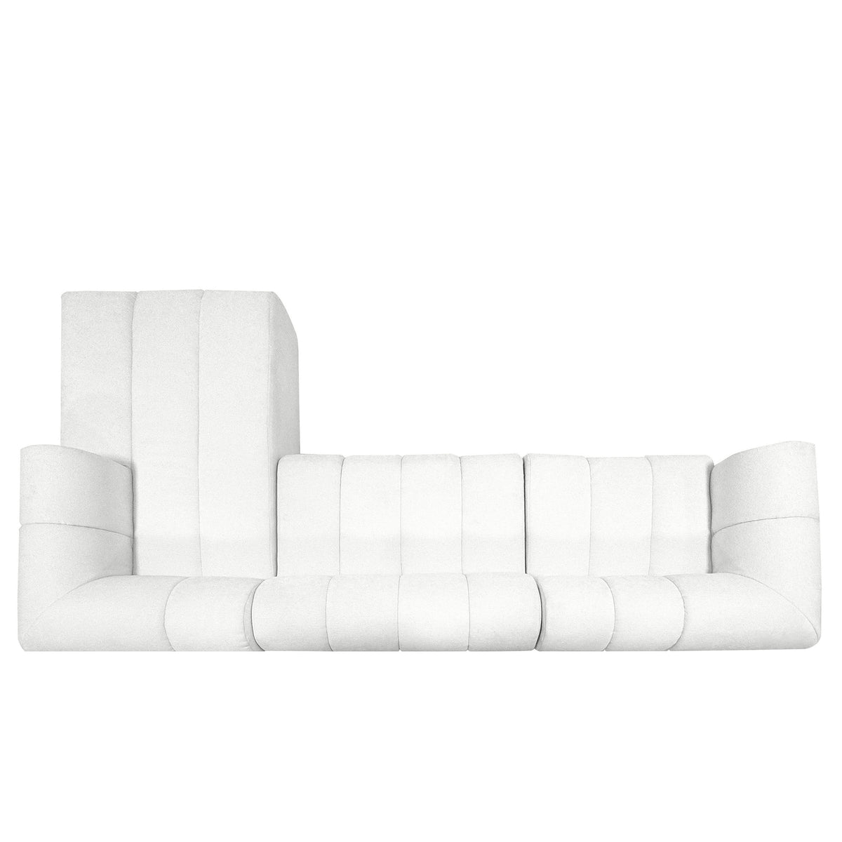 122-inch modern L-shaped sectional sofa with chaise in white fabric by HouseOfZazla on Tampa Home & Garden Store