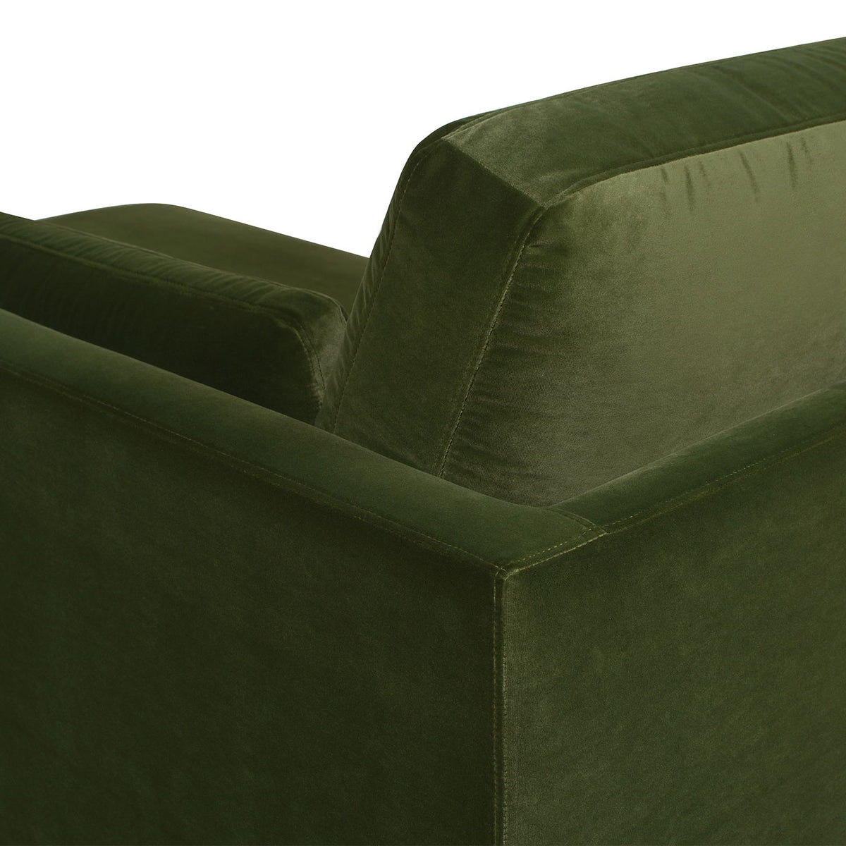 Green velvet chaise lounge chair by HouseOfZazla with plush upholstery on Tampa Home & Garden Store
