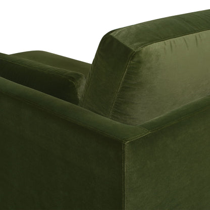 Green velvet chaise lounge chair by HouseOfZazla with plush upholstery on Tampa Home & Garden Store