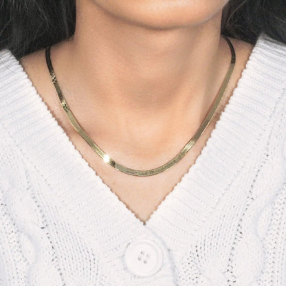 Imperial Herringbone Chain necklace, 10k yellow gold, 3.80 mm width, by Bids.com on Tampa Home & Garden Store