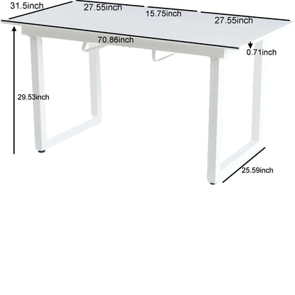 Modern Dining Table with Metal Legs and Firm Top