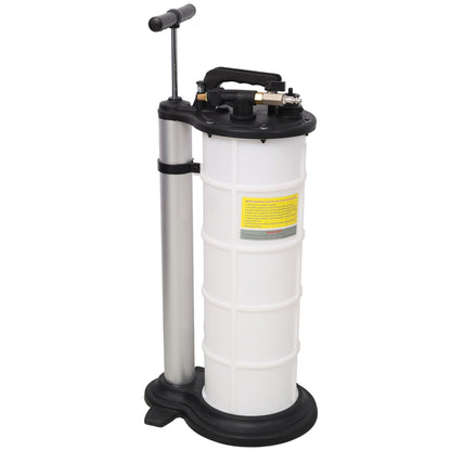 HouseOfZazla pneumatic oil extractor pump with black handle and chrome rod on white reservoir on Tampa Home & Garden Store
