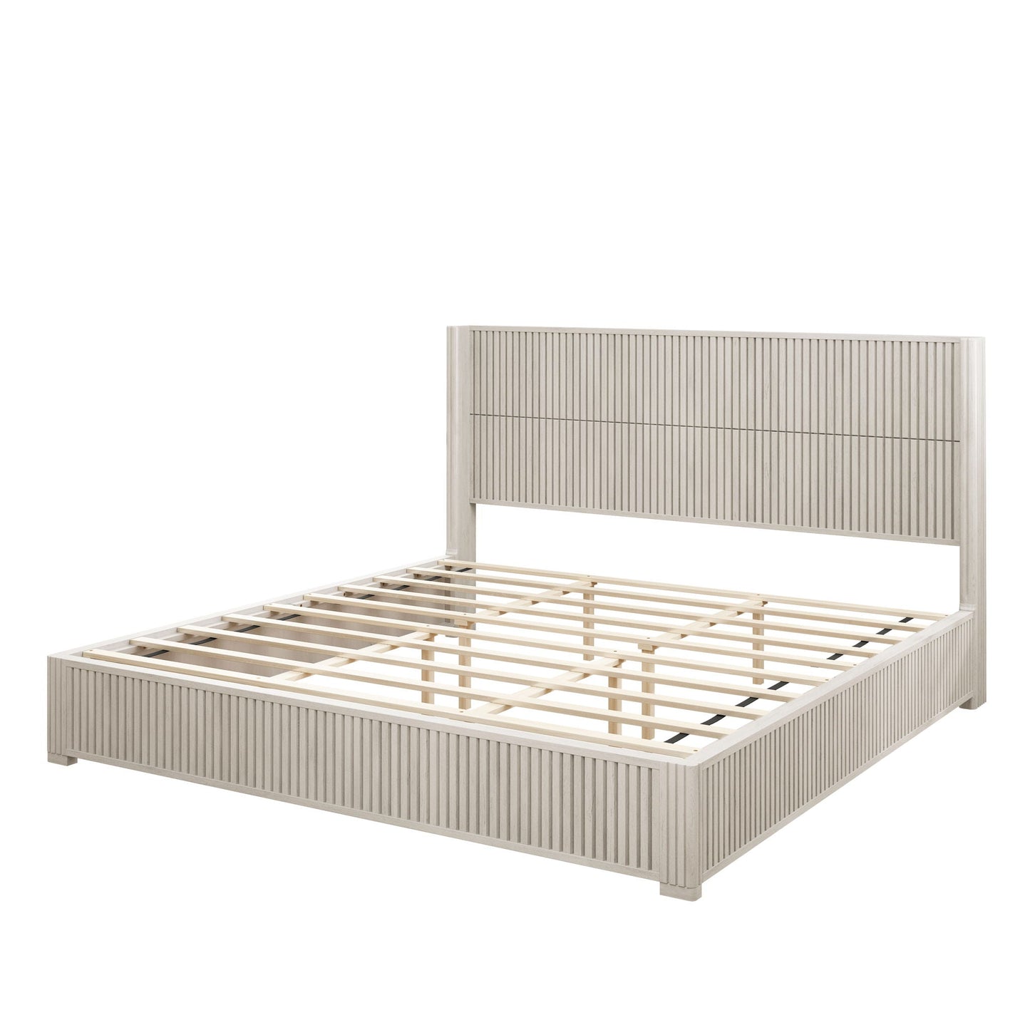 Modern Platform Bed Frame with Tall Headboard
