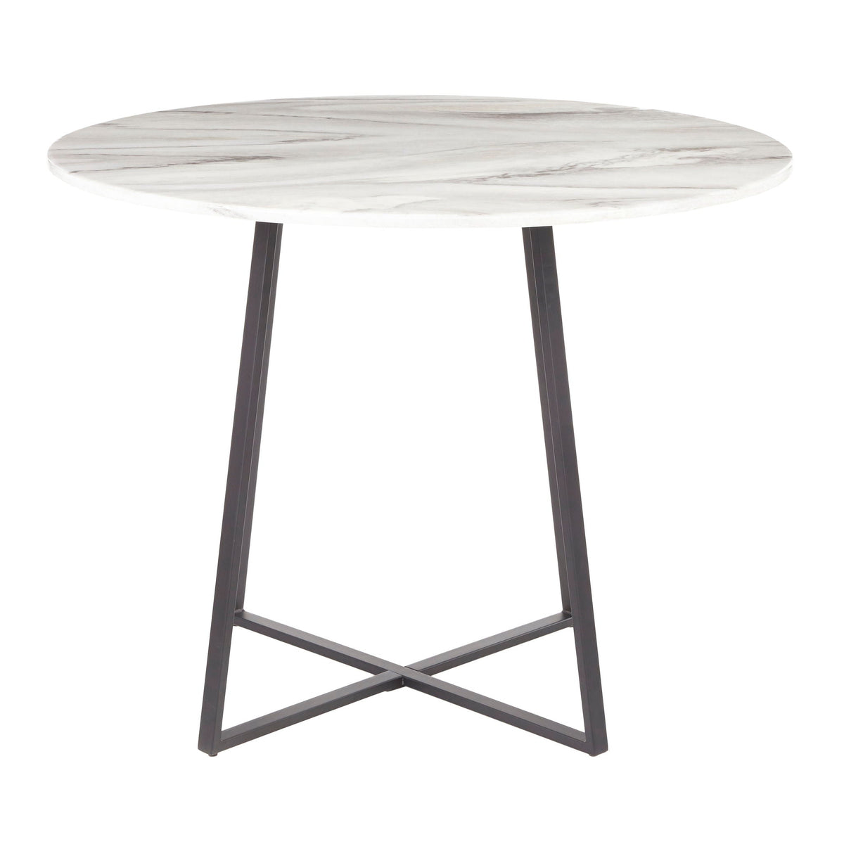 Contemporary Glam Dining Table with round marble top and dark metal legs by HouseOfZazla on Tampa Home & Garden Store