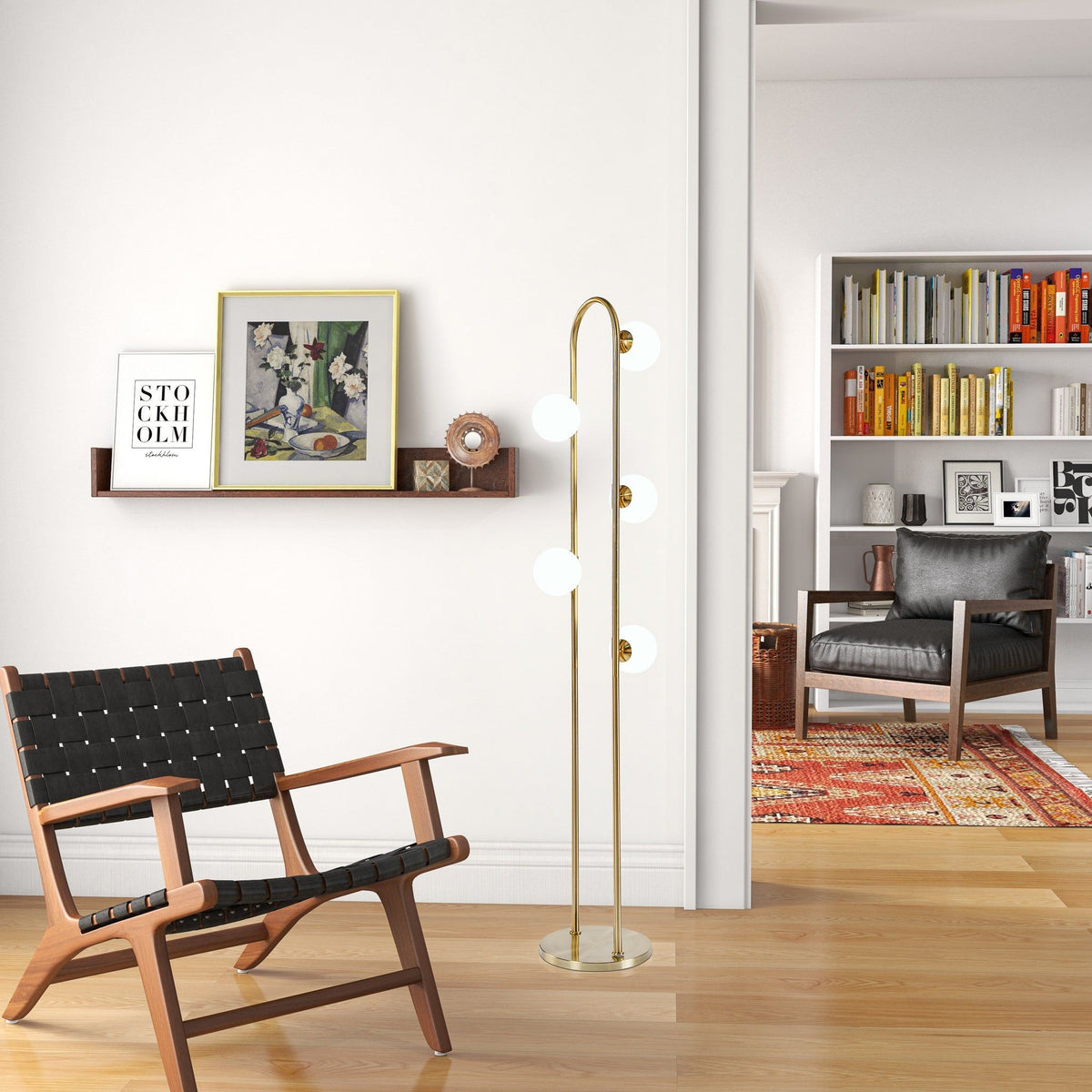 Artema gold floor lamp with globe bulbs by HouseOfZazla on Tampa Home & Garden Store
