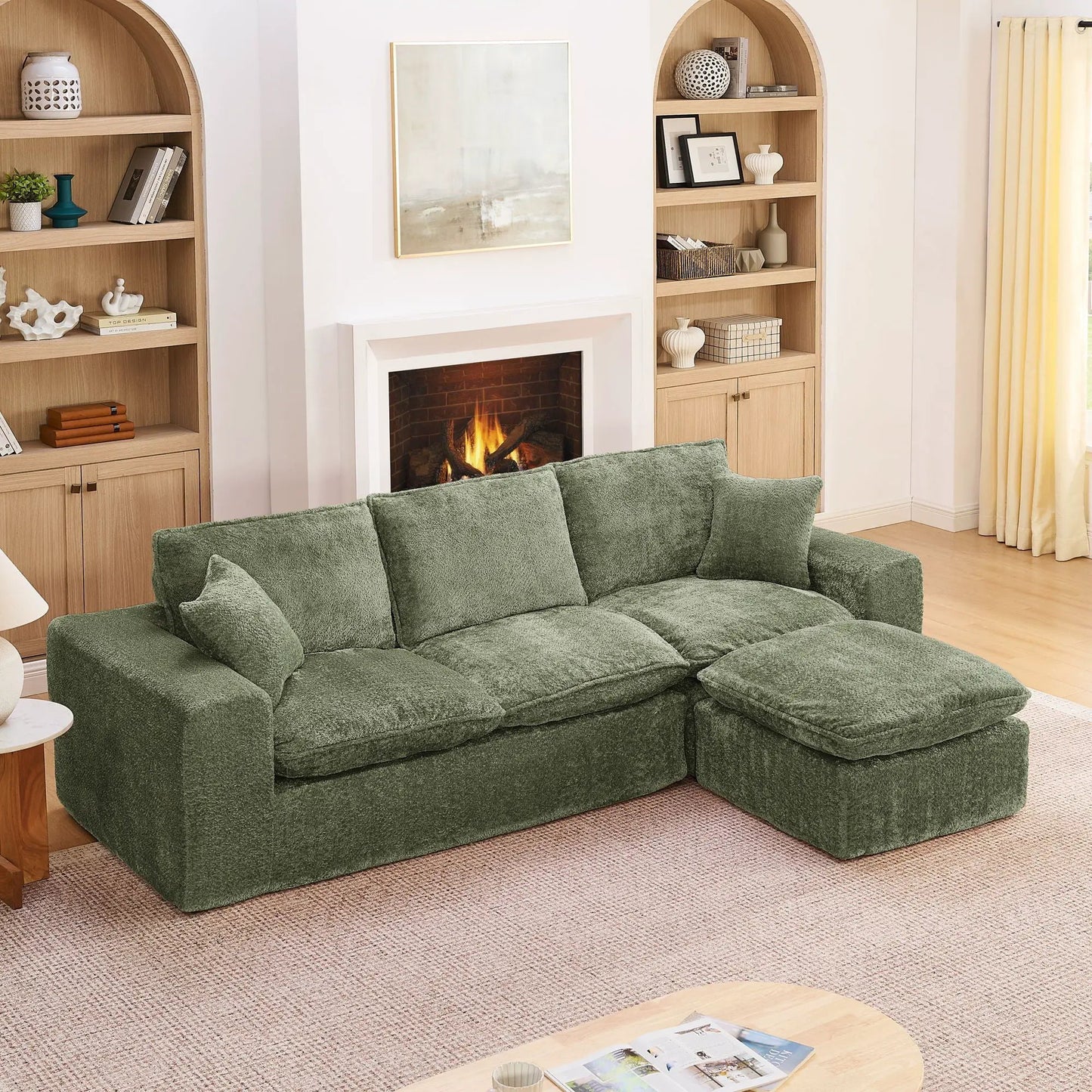 Sectional sofa with moveable ottoman, 3-piece living room set by Unique Piece Furniture on Tampa Home & Garden Store