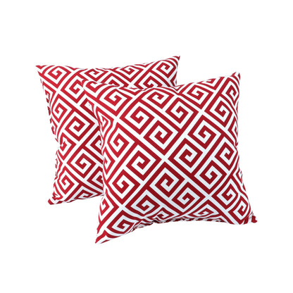 Red and Waterproof Outdoor Throw Pillows 2 Pack