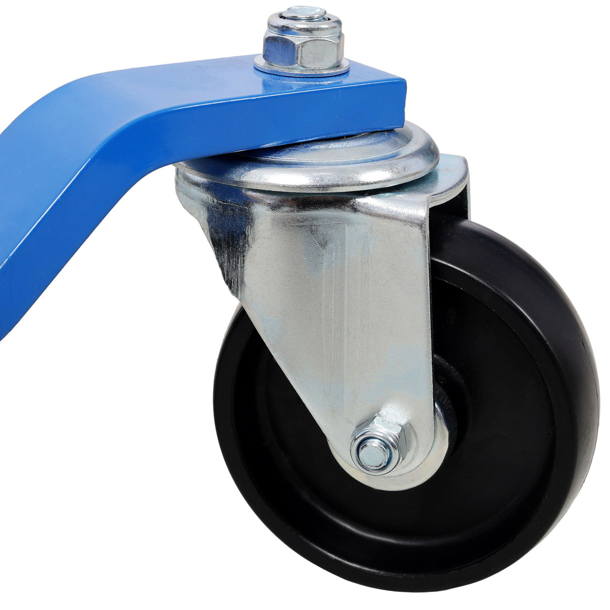 Hydraulic car wheel dolly blue lever with metal frame and black wheel on Tampa Home & Garden Store