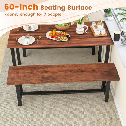 40-inch dining bench with wood top and black metal frame, farmhouse on Tampa Home & Garden Store