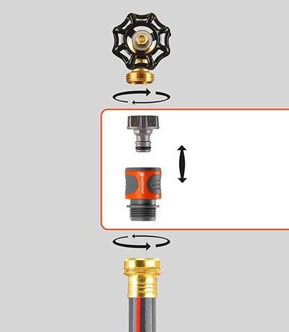 Gardena Premium Hose Connector Set with orange-gray quick-connect coupler and brass fittings on Tampa Home & Garden Store