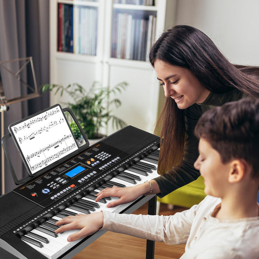 61-Key Electronic Keyboard Piano Starter Set with Stand Bench and Headphones - Tampa Home & Garden Store
