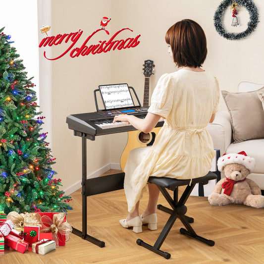 61-Key Electronic Keyboard Piano Starter Set with Stand Bench and Headphones - Tampa Home & Garden Store