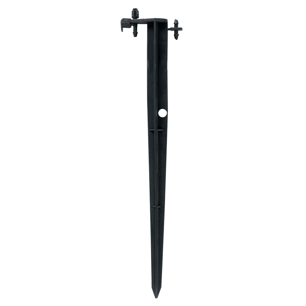 Drip micro-sprinkler 1/4 in barb center-strip pattern on 12 in stake Orbit black on Tampa Home & Garden Store
