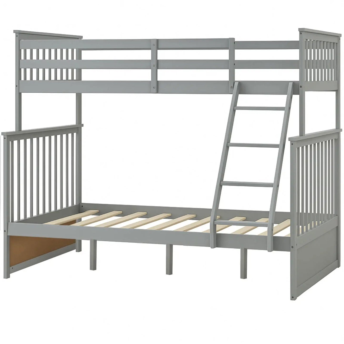 Sturdy Bunk Bed With Ladder and Guard Rails