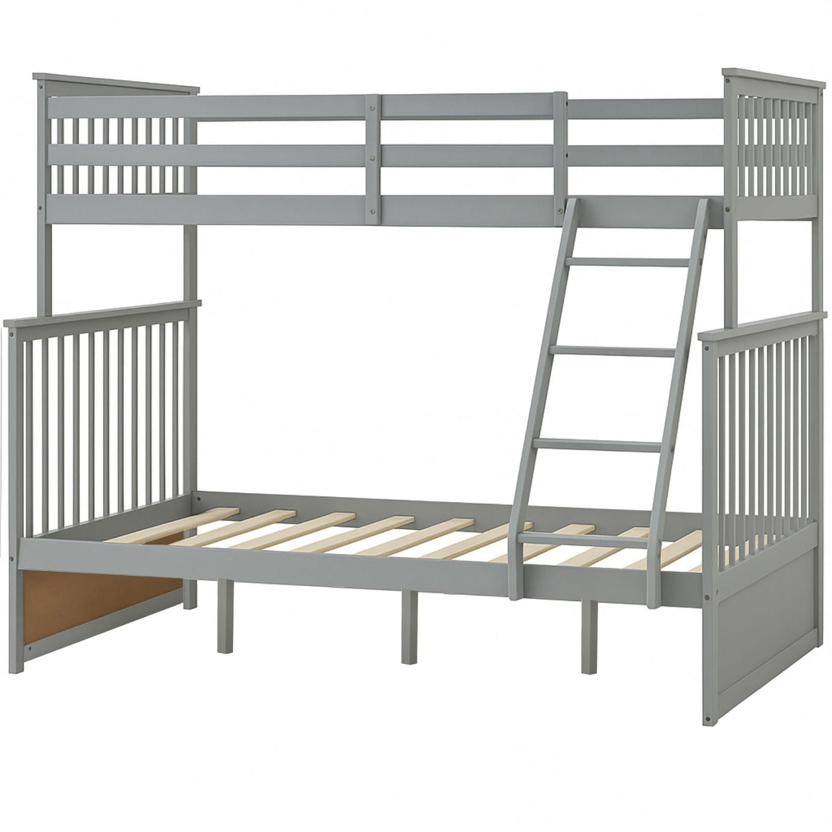 Bunk Bed With Ladder and Safety Guard Rails gray by HouseOfZazla on Tampa Home & Garden Store