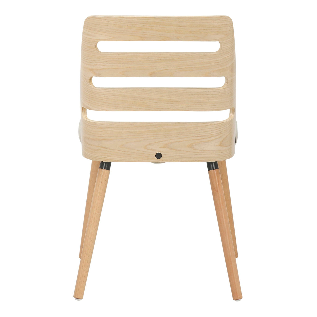 Mid Century Modern Dining Chair natural wood back with two horizontal slits, kids' chair on Tampa Home & Garden Store