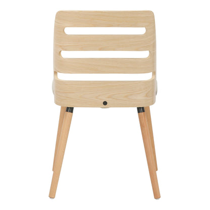 Mid Century Modern Dining Chair natural wood back with two horizontal slits, kids' chair on Tampa Home & Garden Store