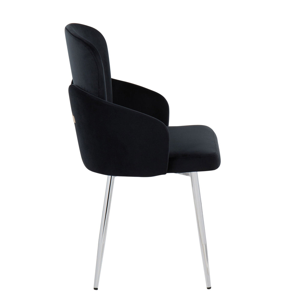 HouseOfZazla black upholstered dining chairs set of 2 with chrome legs on Tampa Home & Garden Store