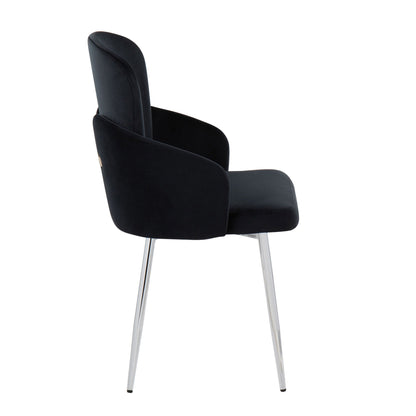 HouseOfZazla black upholstered dining chairs set of 2 with chrome legs on Tampa Home & Garden Store