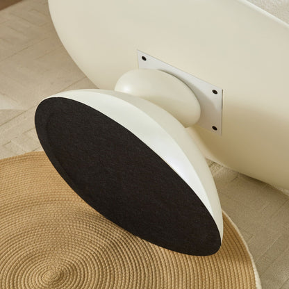 Lucky Stone Shaped End Table with white sculptural base and black top by HouseOfZazla on Tampa Home & Garden Store